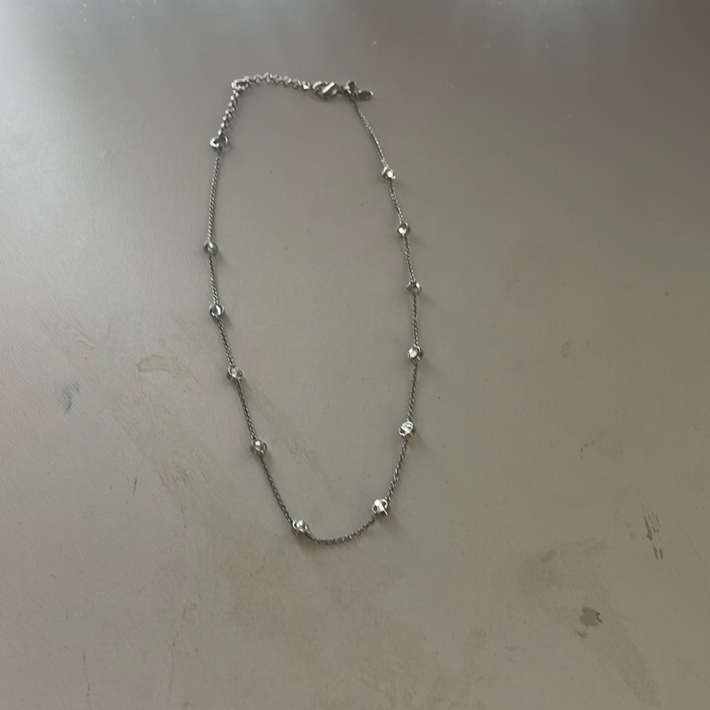 Silver chain and gem necklace